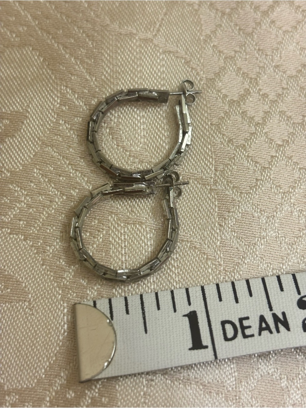 Vintage Silver Chain Hoop Earrings